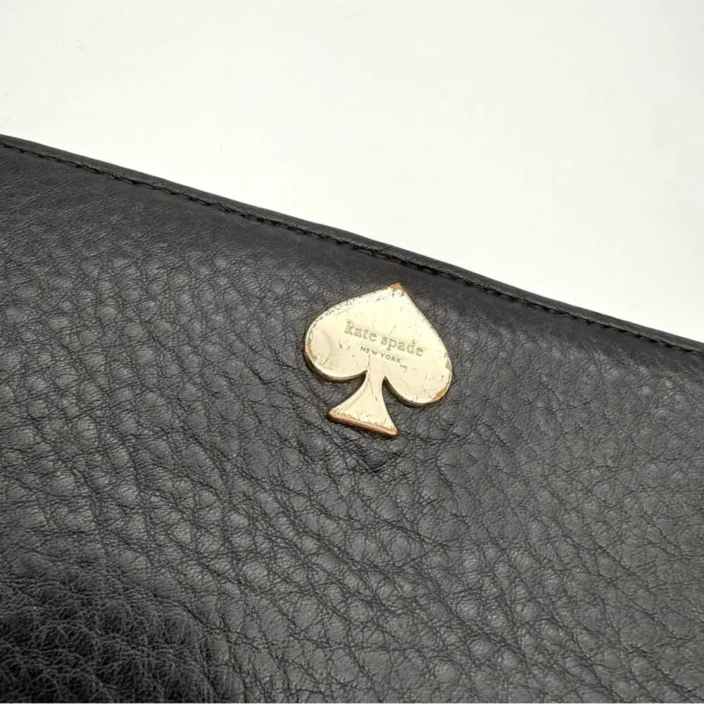 Kate Spade Stacy Leroy Street Wallet Black Pebble Leather WLRU1894
